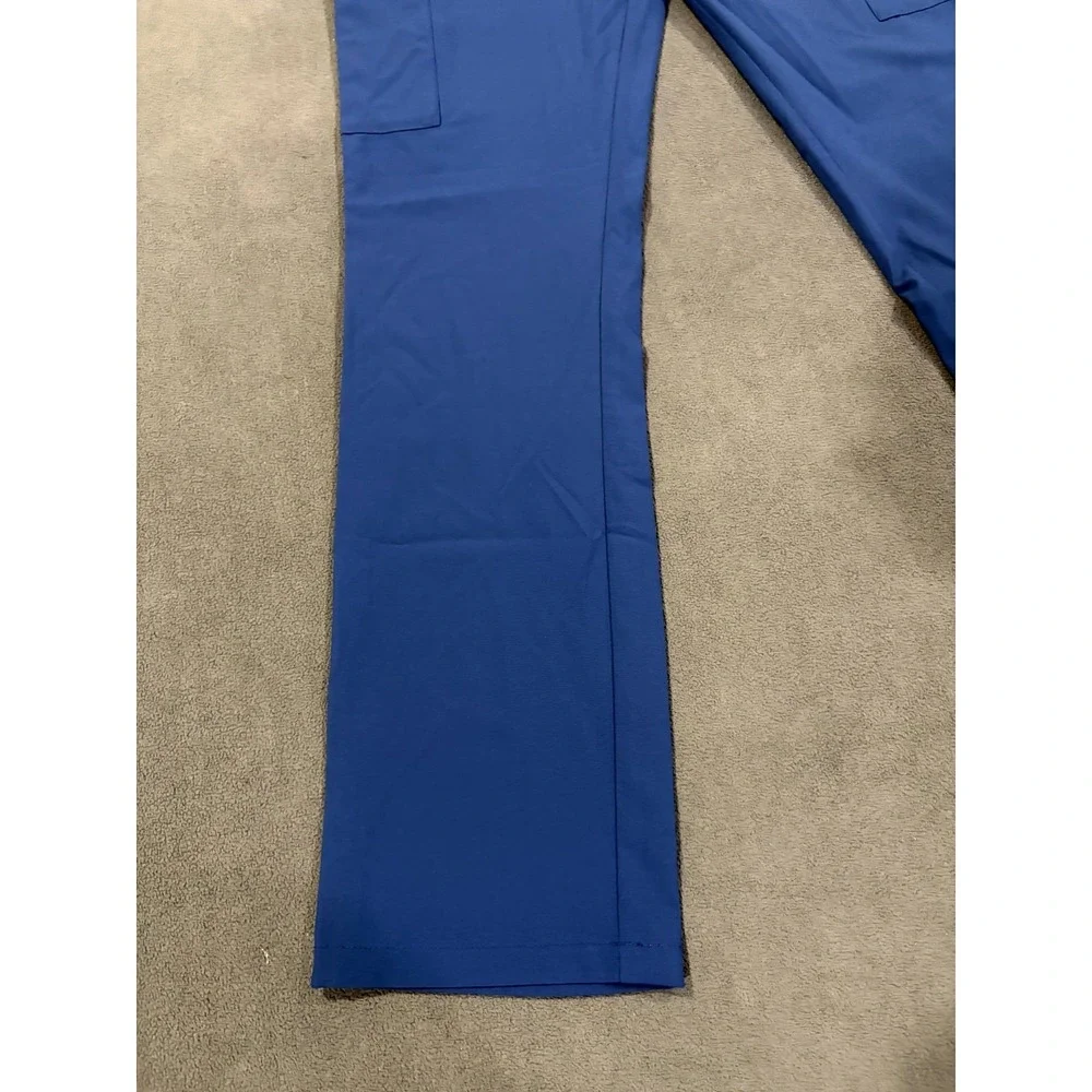 Jaanuu Cargo Scrub Pants Mens XS Blue Stretch Drawstring Waist Pockets Workwear